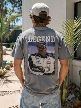 Old Row Gray Dale Earnhardt NASCAR Graphic Tee Shirt L Racing Vintage Style